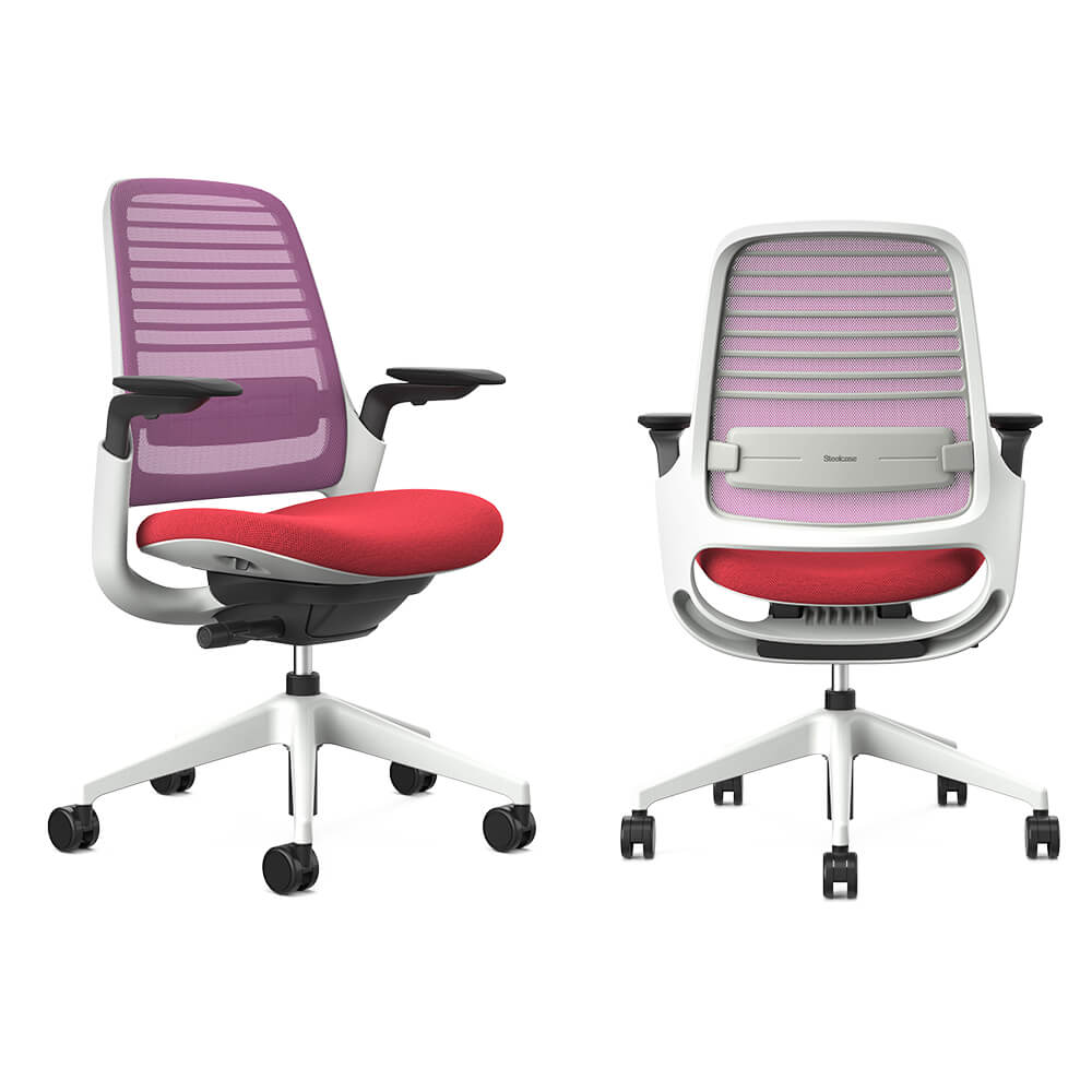 Steelcase × Garage Series1 チェア レッドパープル ( オフィスチェア ワークチェア 事務チェア メッシュチェア デスクチェア ブランドチェア 体重感知機構 キャスター スチールケース オリジナルカラー 一人暮らし new 納涼 )