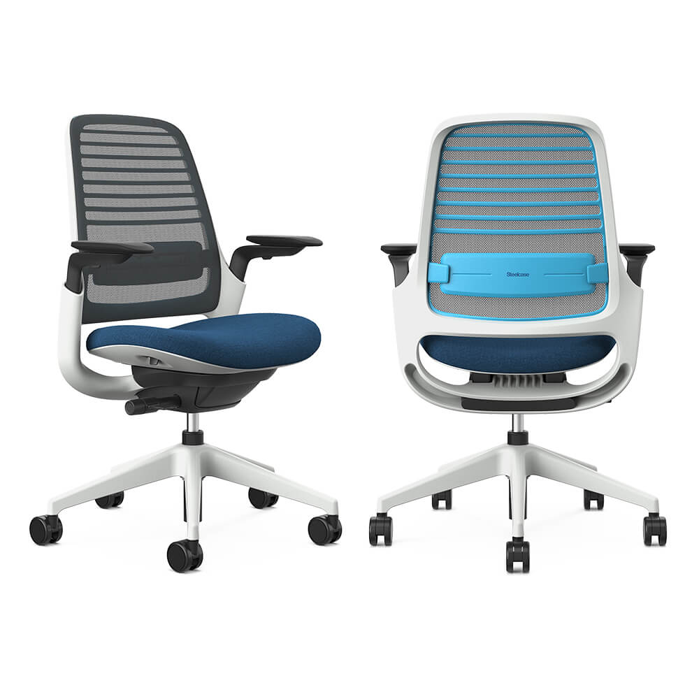 【最大P20◆7/26 15:00〜8/1 23:59】Steelcase × Garage Series1 チェア ダブルブルー ( オフィスチェア ワークチェア 事務チェア メッシュチェア デスクチェア ブランドチェア 体重感知機構 キャスター スチールケース オリジナルカラー 一人暮らし new 納涼 )のサムネイル