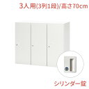 【マラソンP最大20倍!】NL ロッカー 3人用 バーチカルタイプ シリンダー錠 幅90cm 高さ70cm(鍵付き 1段 オフィス パーソナルロッカー 貴重品 ジャケット 鞄 オフィス収納 白 ホワイト 会社 法人 更衣室 更衣ロッカー キャビネット 収納 業務用)