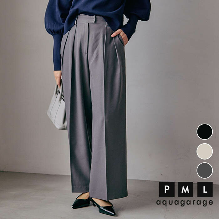【2025新作】 タックワイドパンツ レディース 春 夏 秋 冬 P M L≪ゆうメール便配送30・代引不可≫のサムネイル