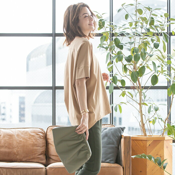 バレンタイン クーポン配布中■ 送料無料 Tシャツ カットソー レディース Vネック 春 夏 接触冷感 涼感 トップス オーバーサイズ ≪ゆうメール便配送20・代引不可≫ ルームウェア格安通販　バレンタイン　人気　ランキング