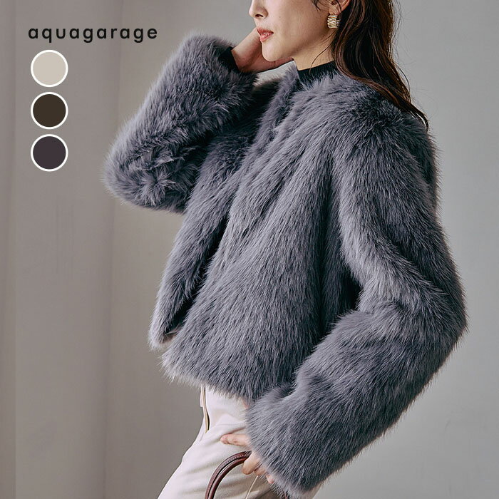 アウター30％OFFクーポン対象■ 【2025新作】 ノーカラーファージャケット 秋 冬 Mのサムネイル