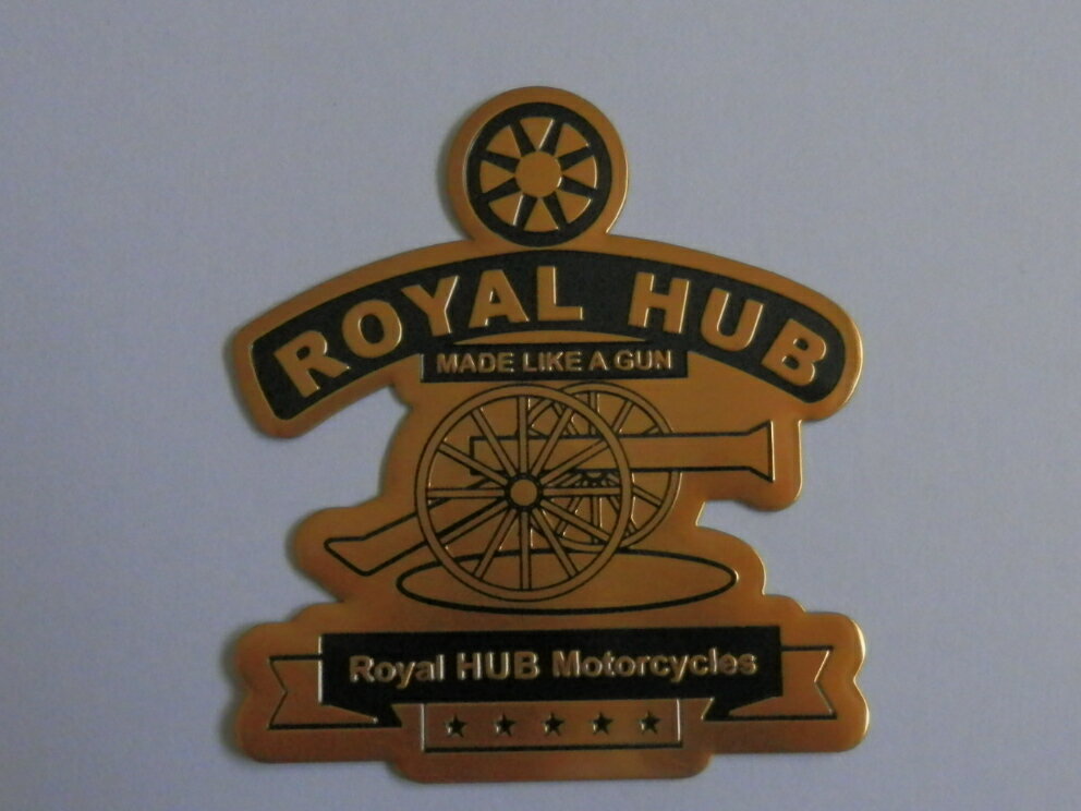 【ステッカー　シール　デカール】ROYAL　HUB　MOTORCYCLES　アルミステッカー(111806)