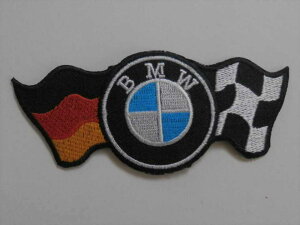 BMW　ドイツ国旗/チェッカーフラッグ　ワッペン　（252110）