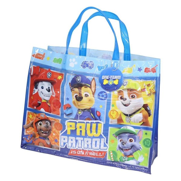 樂天商城 - パウパトロール プールバッグ 子供 キッズ ビーチバッグ マチ付き ビニール トート キャラクター バッグ