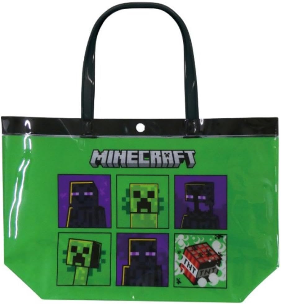 樂天商城 - マイクラ プールバッグ Minecraft 子供 キッズ ビーチバッグ マチ付き ビニール トート キャラクター [バッグ]