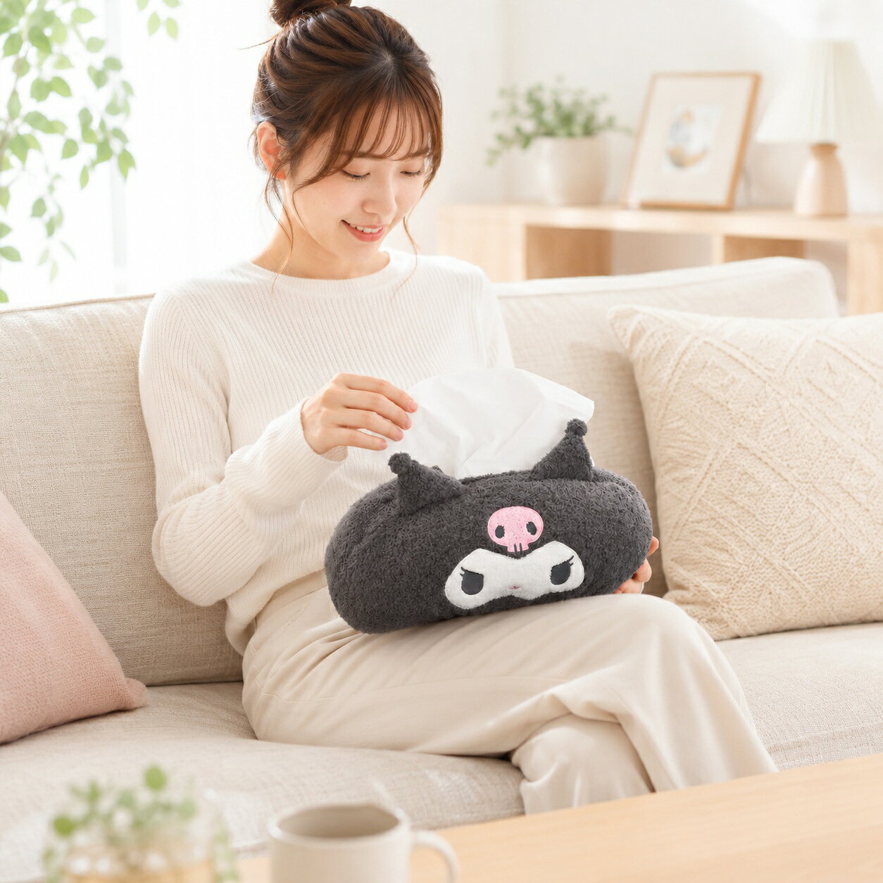 ティッシュケースカバー クロミ マシュマロクロミ ニット生地 SANRIO インテリア かわいい プレゼント [3]