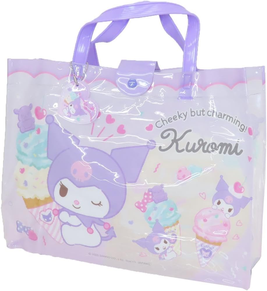 クロミ プールバッグ アイス 子供 キッズ ビーチバッグ マチ付き ビニール トート キャラクター バッグ