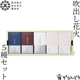 筒井時正玩具花火製造所 金属花火 和火 洋火 吹き出し花火 5種セット 国産花火 福岡県みやま市 手土産