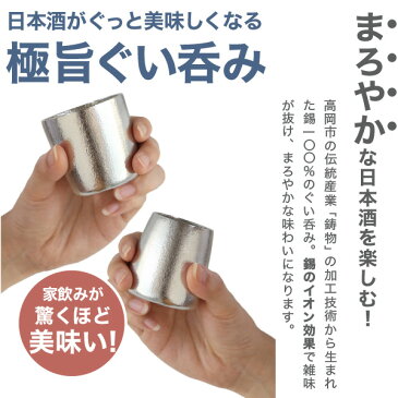 送料無料 名入れ 能作 錫製 ぐい呑み ふたえ 大治将典Design 猪口 酒器 ぐい呑 父の日 還暦祝い 退職祝い 内祝い ギフト 記念品 プレゼント 母の日 日本酒 お酒