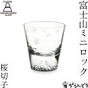 田島硝子 富士山グラス 富士山ミニロック 桜切子 木箱入 江戸切子 切子グラス ロックグラス オールドグラス ウイスキー 冷酒