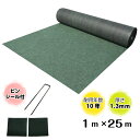 防草緑化シート「ナックスG300(1m×25m) Uピン(150本) シール(150枚)セット」厚さ1.3mm/耐用年数約10年(送料無料) 雑草対策 白崎コー...