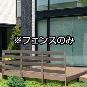 【ウッドデッキ】木目調樹脂デッキ専用フェンス ロータイプ ダークブラウン（坪デッキ対応フェンス）H1170