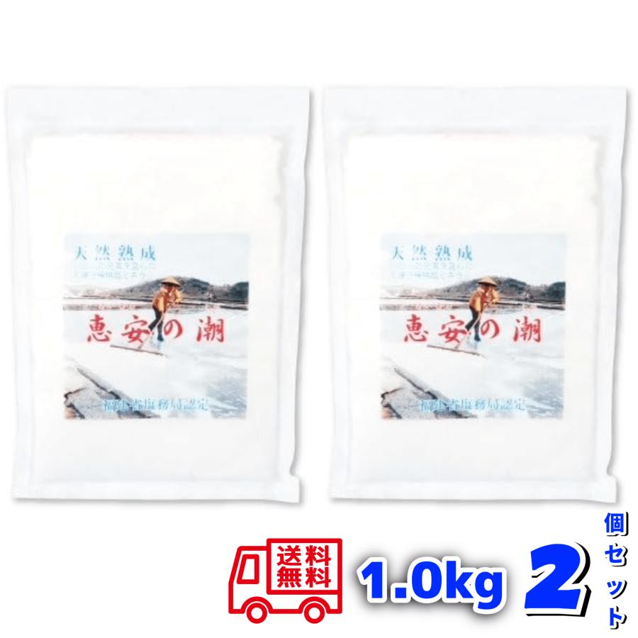 Rakuten - 恵安の潮 1.0kg 2個セット 天然ミネラルを豊富に含むお塩 塩 食塩
