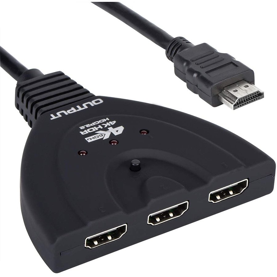 HDMI切替器 4Kx2K セレクタ 3入力1出力 メス オス HDMI切り替え器 フルHD対応 HDMI 1080P/3D 対応 電源不要 PS4、PS3、Xbox、Chromecast Stick