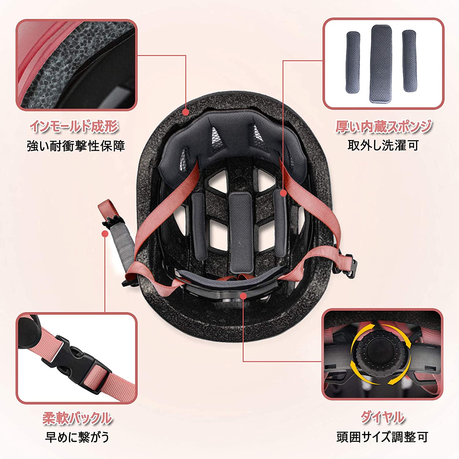 キッズプロテクター子供用ヘルメット肘パッド膝パッド腕パッド7点1セット4色頭/手首/ひじ/ひざサポータースケートボード、自転車、ローラースケート
