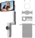 AI搭載スマートフォン用ジンバル スタビライザー 自動追跡スマホ用ジンバル 3 軸手ブレ補正 内蔵自撮り棒 & 三脚 持ち運び & 折りたたみ式 YouTube TikTokショート動画 ストーングレー