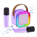 カラオケセット Bluetoothマイク 2本 Mini カラオケセット家庭用 カラオケマイク マイク カラオケ カラオケ スピーカー 家庭用 PAセット ワイ...