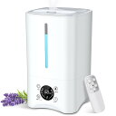 加湿器 大容量 5L【2024最新パワフル加湿 UVライト除菌】空気清浄 省エネ 加湿器. 上から給水 8hタイマー 自動湿度調整 20dB静音 睡眠モード ア...
