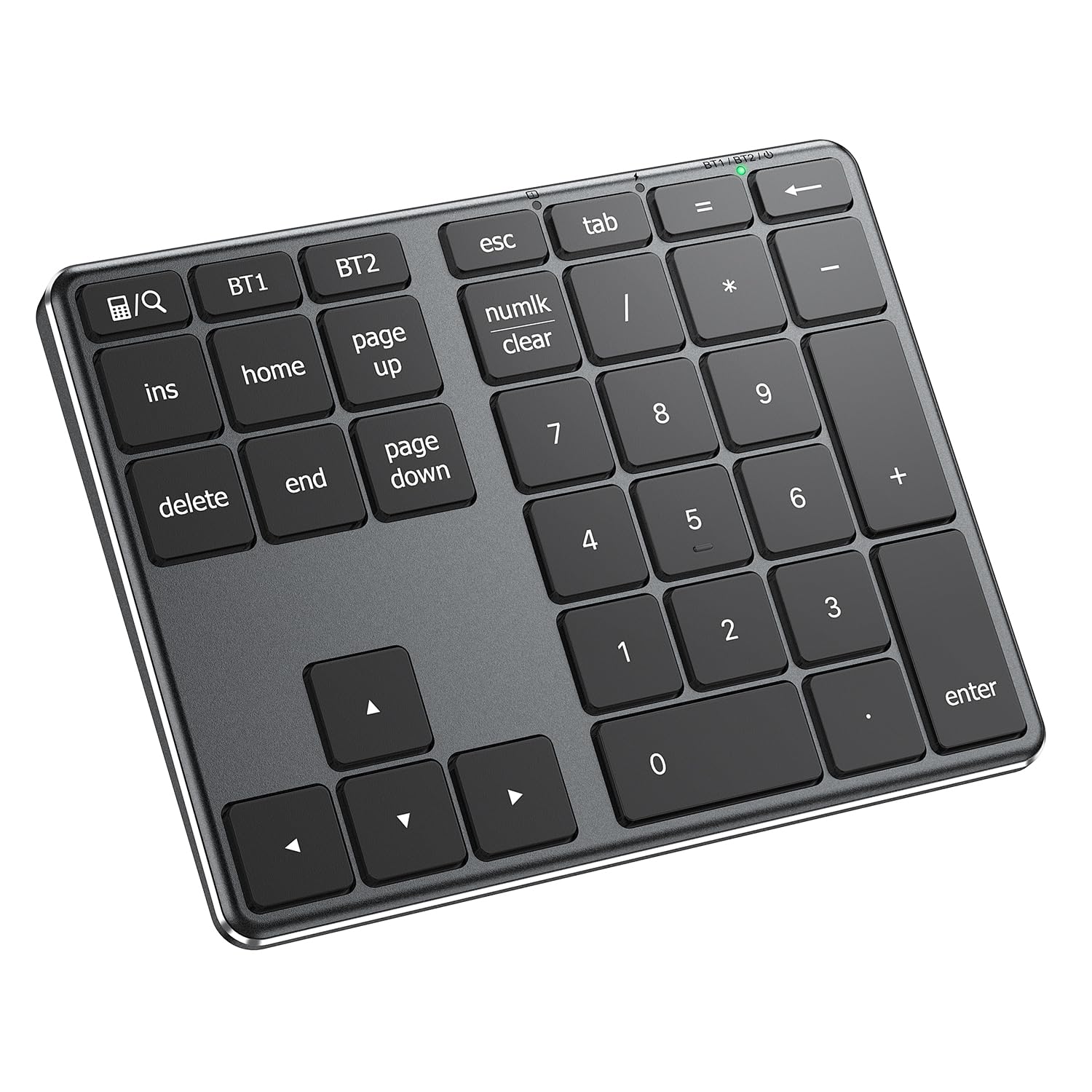テンキー Bluetooth ワイヤレス 数字 キーボード パンタグラフ式 Type-C充電 超薄型 金属構造 numlock連動 2台まで接続可能 ブルートゥース ナンバーパッド 34キー mac テンキー 片手デバイス Windows/iOS/Android 対応