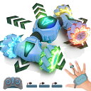 ジェスチャー ラジコンカー 子供向け スタントカー 両面走行 360°回転 4WD オフロード 四輪駆動 ジェスチャー制御 USB充電 リモコンカー LEDライ...