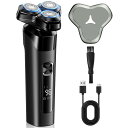 ひげそり 電動シェーバー 電気シェーバー メンズ 髭剃り USB充電式 3刀頭 54枚刃 二重剃刀ネット 深剃り 低騒音 IPX7完全防水 1時間急速充電 乾湿...