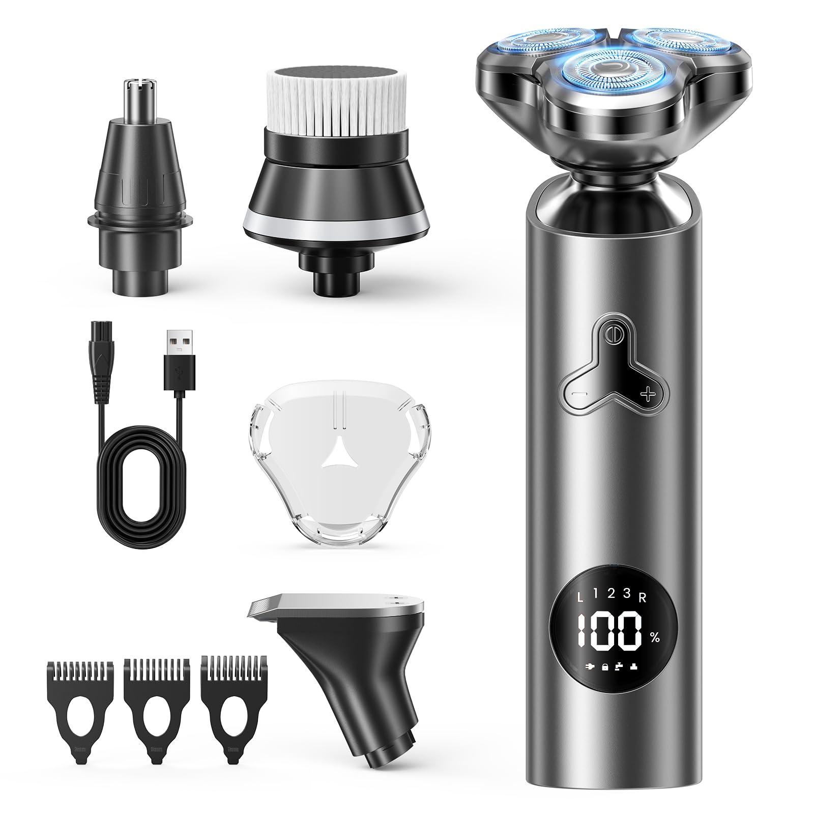 シェーバー ひげそり 電動シェーバー 髭剃り 電気シェーバー メンズ 360°回転式 高速回転モーター 3段..