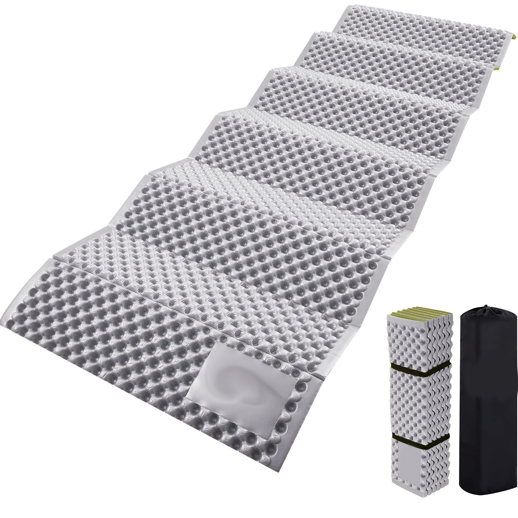 キャンプ マット アウトドアマット レジャーマット 車中泊 極厚25mm 収納袋 ゴムバンド 付き/防水/超軽量/断熱（アーミーグリーン+ブライトシルバー）(4)