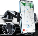 スマホホルダー 車 車載ホルダー ゲルサクションカップ/クリップ 2in1 携帯ホルダー 車 エアコン吹き出し口 360度回転 伸縮アーム 幅52mm〜95mmの携帯電話に適しています 日本語マニュアル付き(黒)(2)