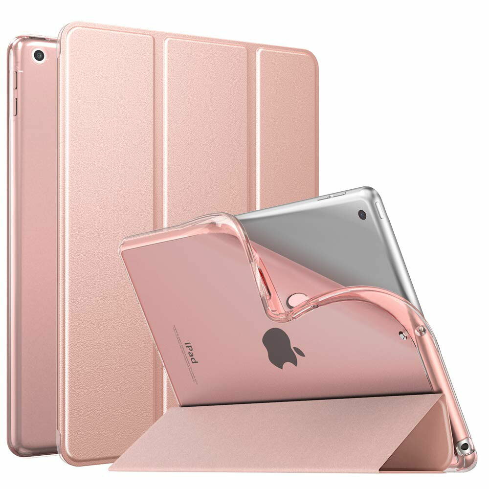 iPad 10.2 ケース 2021 iPad 9 第9世代/第8世代/第7世代 Apple iPad 10.2インチ 2021/2020/2019モデル カバー 半透明 軽量 薄型 スタンド仕様 オートスリープ機能 高級PUレザー 底面TPU製 ソフト 耐久性 便利 スマートケース