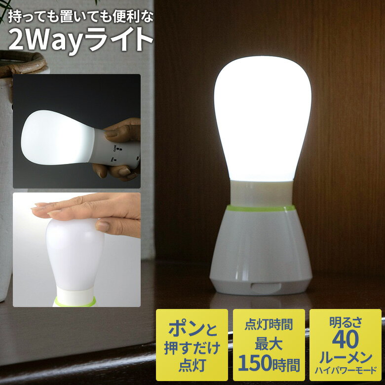 インテリアグッズ（2000円程度） 持っても置いても便利な2WAYライト ランタン 乾電池式 アウトドア キャンプ テント インテリア 読書灯 おしゃれ ミニマル シンプル 防災グッズ 備蓄用 緊急用 非常用 停電時 セーブインダストリー