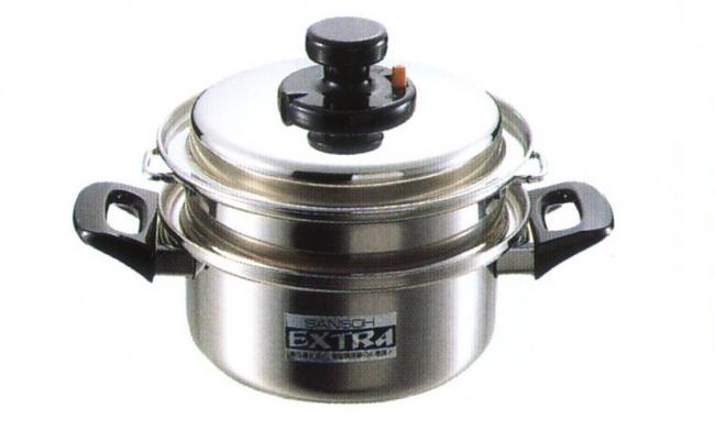 【日本製】エクストラ 両手ニ段蒸し器 18cm キッチン用品 食器 調理器具 鍋 フライパン 蒸し器 IH/ガス両方対応 霜龍器物 シモリュウ 燕三条