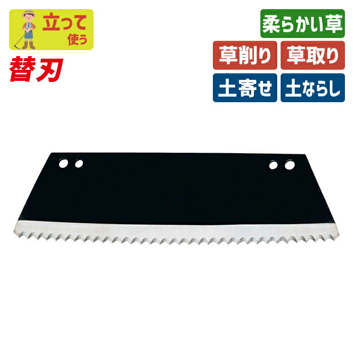 立鎌替刃（波刃）195mm ガーデニング 立鎌ホー 立ち鎌 鍬 くわ クワ 土ならし 土堀り 穴掘り 土起こし ..