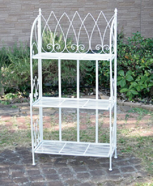 3段ワイドラックW　ABWR17-110Wホワイト 〜アイアン製 大型 遅延/キャンセル場合あり 代引きは+5000円..