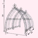 アイアン製　パーゴラ 【MO-09-06　2連結セット】　ガーデンアーチ（MO-09-06 + MO-09-06EX）★代引きの場合は別途+20,000円追加送料★