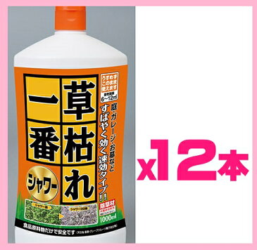 【ケース販売】草枯れ一番シャワー【1000mlx12本】そのまま使えるシャワータイプ　すばやく効く速攻タイプ！（パネフリ工業）