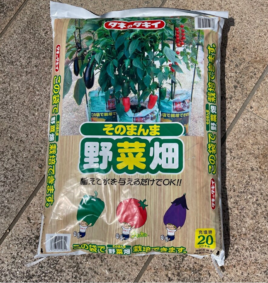 タキイ　そのまんま野菜畑　20L（苗・種・支柱等は付属しません）〜リニューアル木目パッケージ 野菜の袋栽培〜