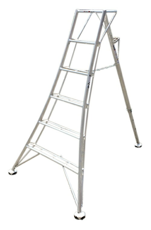 園芸用アルミ三脚 6尺 1.8m 180cm シンセイ ステップ付 足置き付き 軽量 剪定 園芸三脚 アルミ 脚立 三脚 アルミ脚立 ハシゴ はしご 踏台 足場 手入れ 庭木 植木 造園 園芸