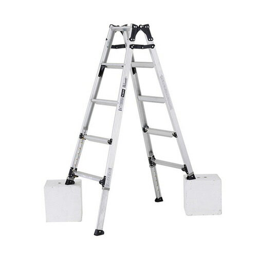Rakuten - 【送料無料】ステップ幅広伸縮脚付はしご兼用脚立150cm PRW-150FX