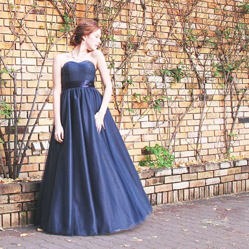 ウエディングドレス 二次会 花嫁ドレス 演奏会 発表会 花嫁 ドレス ウェディングドレス ウエディングドレス 二次会 花嫁ドレス Aラインドレス ウェディング オードリーAラインネイビー【新作 送料0すぐお届】