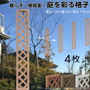 格子ラティス 樹脂製 ライトブラウン 4枚set 1753 厚み3.5×H175×W30cm 腐らない 間仕切り 目隠し ルーバー フェンス ラティス お庭 屋...