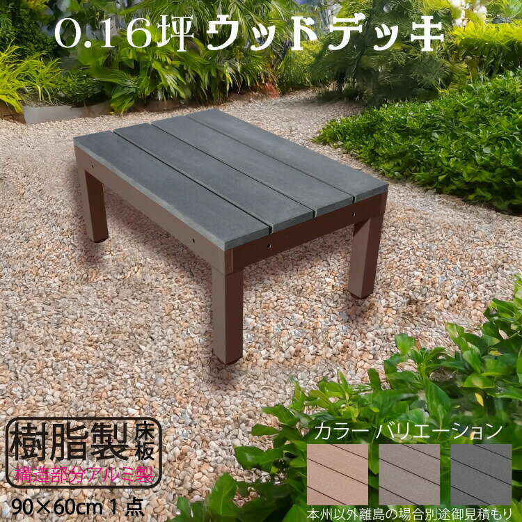 スマートデッキアルミフレーム アルミフレーム＋樹脂床材 約0.54平米 [1点セット] チャコールグレー◆ P60-1dbk スマートデッキアルミフレーム P60B|省スペース ウッドデッキ 樹脂製 置くだけデッキ アウトドアリビング