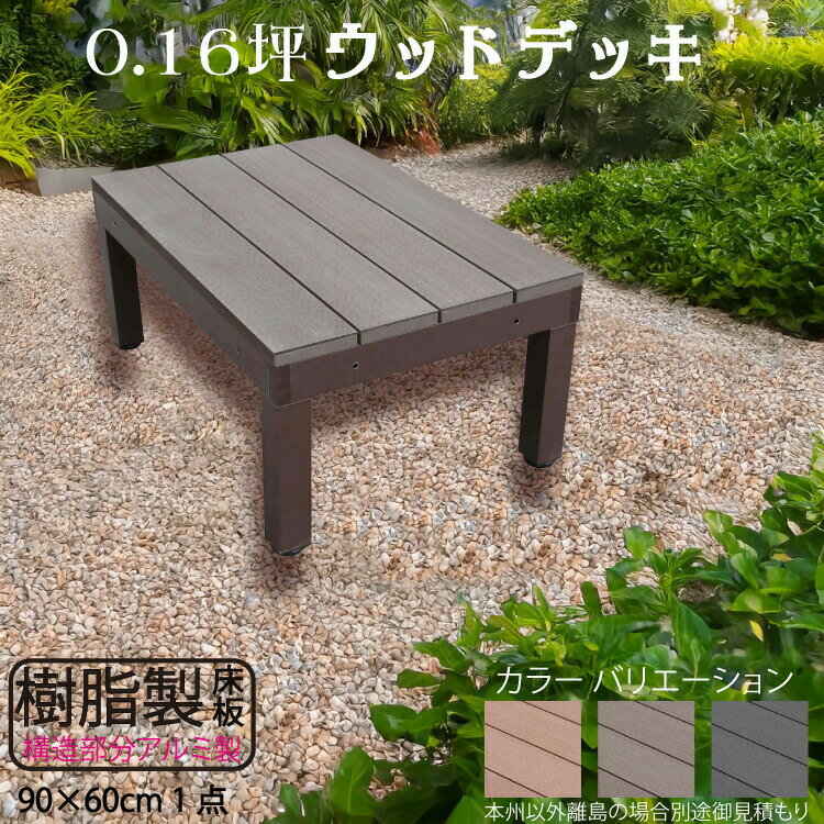 スマートデッキアルミフレーム アルミフレーム＋樹脂床材 約0.54平米 [1点セット] チョコレートブラウン■ P60-1ddb スマートデッキアルミフレーム P60D| ウッドデッキ 樹脂製 省スペース ガーデンファニチャー