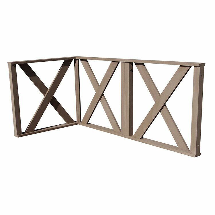 ウッドデッキフェンス 樹脂製 X型フェンス高さ80cm [3枚セット] チョコレートブラウン■ 3xhdb W900×H800|樹脂製製 ウッドデッキ 人工木 置くだけデッキ 掃き出し窓 アウトドアリビング 高耐候性 ガーデンデッキ