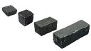 グエンブラック ピンコロ 黒 全面割肌仕上げ 二丁 約90×90×190内外 4個入【玄武岩・ベトナム】
