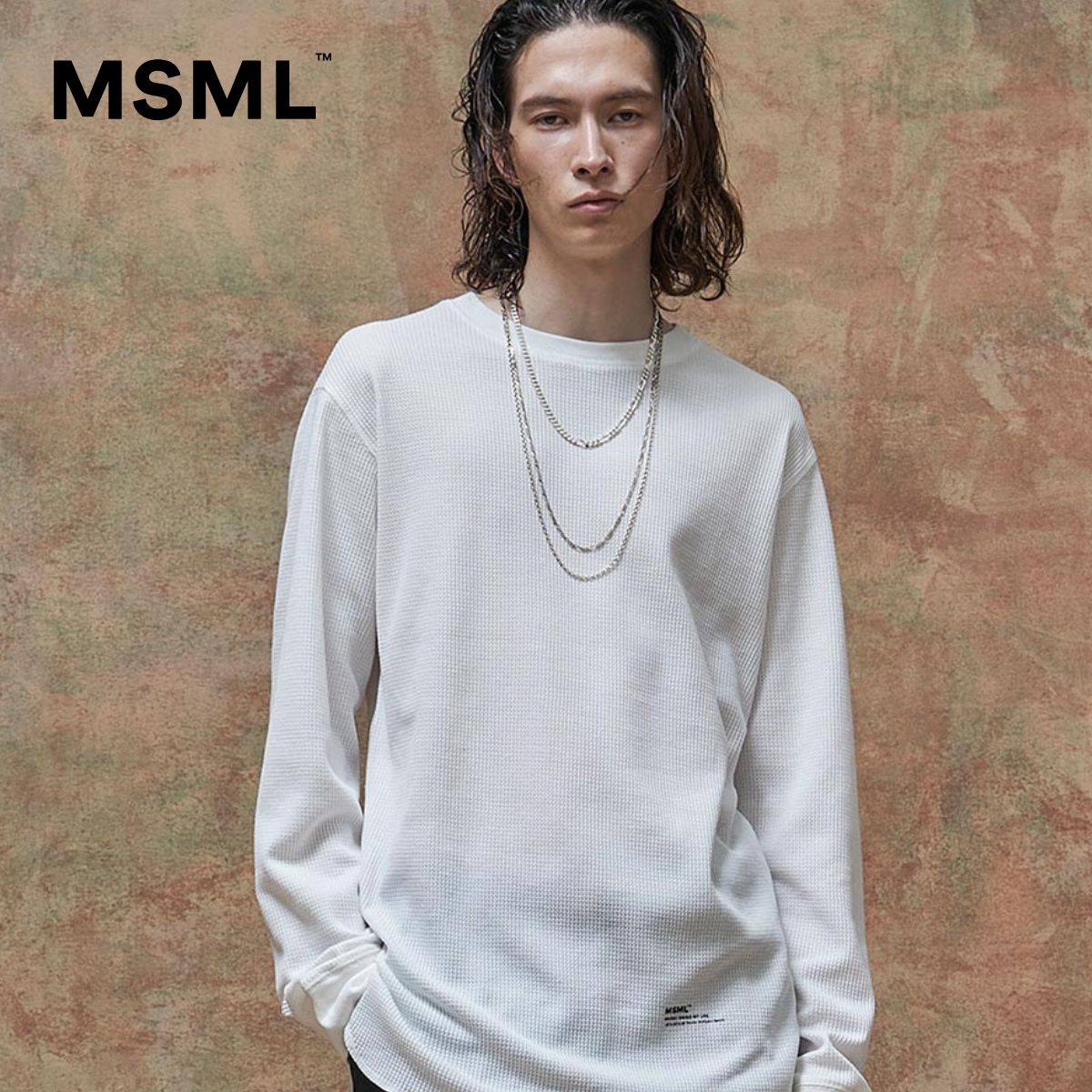 【公式】 MSML エムエス エムエル クルーネック 長袖 サーマル アウター メンズ ユニセックス ファッション ブランド 服 ブラック ホワイト グレー 送料無料
