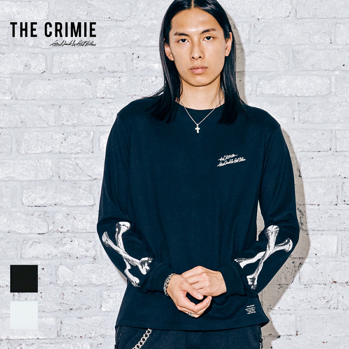 30% OFF SALE 【公式】 CRIMIE クライミー THE BONE LONG SLEEVE TEE CR1-02A5-CL02 Tシャツ ロンT カットソー トップス ロゴ プリント アメカジ ストリート メンズ メンズファッション