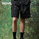【公式】MSML KASURI CROSS PRINTED RAYON SHORTS カスレ クロス プリント レーヨン ショーツ