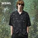 SALE【公式】MSML KASURI CROSS PRINTED OPEN COLLAR SHORT SLEEVE SHIRTS カスレ クロス