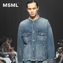 【公式】MSML エムエスエムエル CUT OFF DENIM JACKET カットオフ デニムジャケット デニムジャケット メンズ ユニセックス オーバーサイ...
